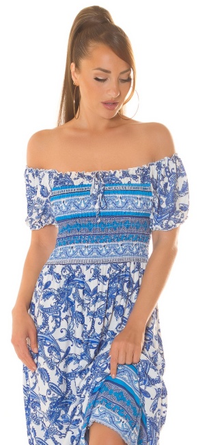 Musthave off-shoulder Maxidress with Print Blue